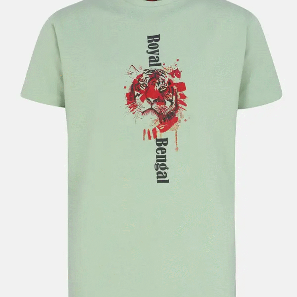 Brown Printed Cotton T-Shirt