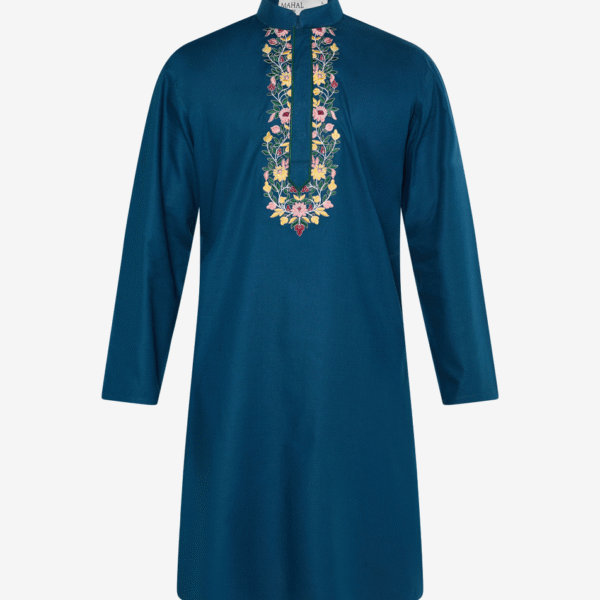 MAHAL Azul Bloom Embroidered Panjabi